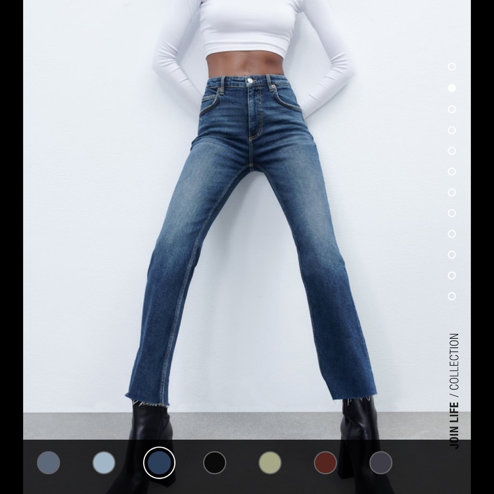 ZARA TRF flared cropped jeans